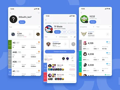 OP.GG - App Renewal card data game list lol opgg overwatch player profile pubg rank stat ui