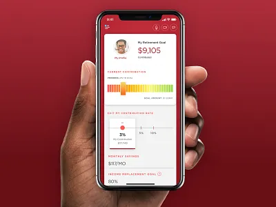 Investment App Contributions account apple watch application bank credit data design finance financial interface investing ios iphone market mobile mobile app money ui design ux watch