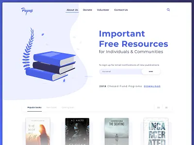 Popus Book clean design illustration page ui web website