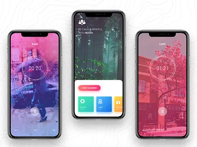Rooh Meditation App android app app colors interaction ios iphone meditate meditation minimal ui uidesign ux yoga