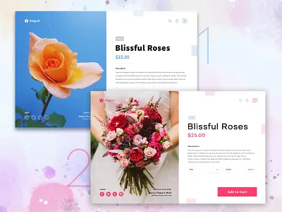 Flower Shop agile cart ecommerce flower gift product rose shop ui