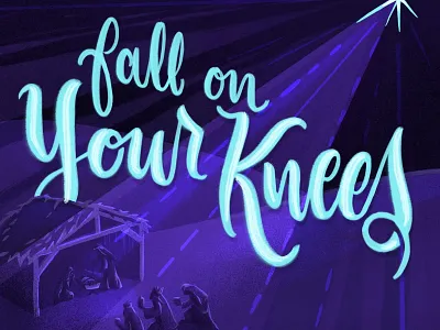 Night Divine 1-4 christian christmas faith god holidays illustration ipad jesus lettering manger procreate script type