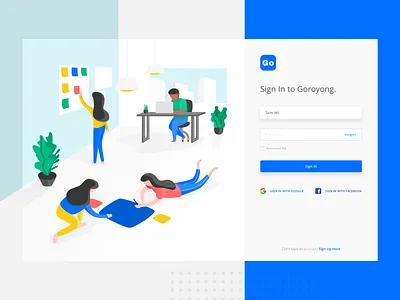 Sign In Page - Website Exploration blue branding clean dailyui design dribbble e commerce flat flatui illustration landing page simple typography ui uiux ux vector web website white