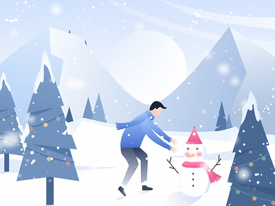 Day 9 _ Snow illustration merry christmas snow winter