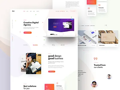 Ave Creative Agency Concept 2 business creative creative agency envato gradient color portfolio site theme theme for wordpress
