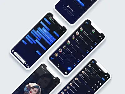 Skype Mobile App (Dark Mode) - Redesign microsoft design mobile app design mobile app ux skype dark mode skype mobile app skype redesign skype ui skype ux skype ux design