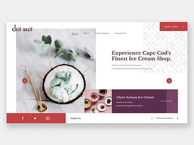 The Ice Cream Shop desserts fine dine ice cream web design