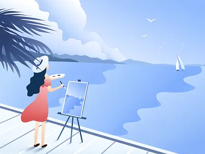 The sea in summer design illustration sea summer vector