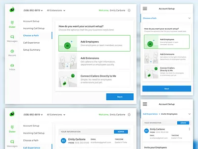 Responsive Design clean app desktop app grasshopper green grey mobile app onboarding responsive setup small business smb ui ux design