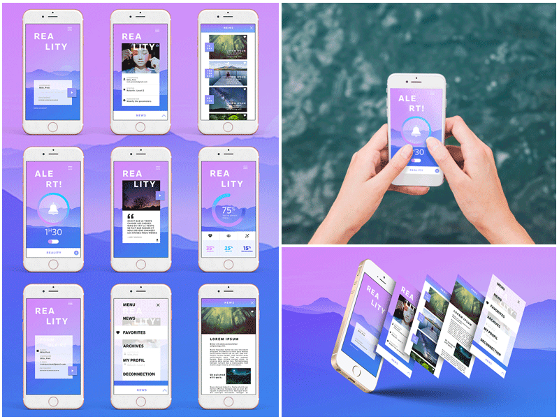 Reality: Application Mobile alarm application article design lifestyle mobile photography reality sketch ui ux webdesign