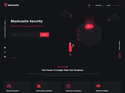 Blackcastle.io Security UI animation app branding branding design css dark theme dark ui design flat html illustration isometric landing landing page typography ui ux vector web website