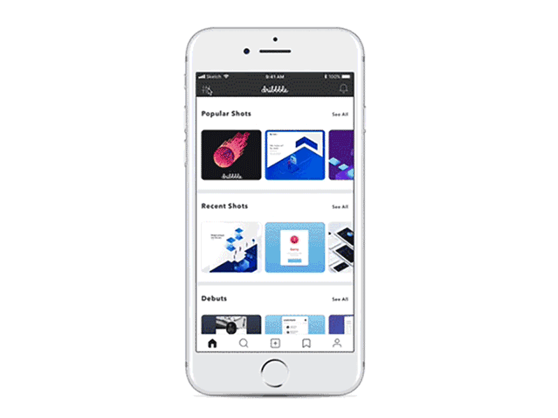 Dribbble mobile app Redesign mobile app ux uı