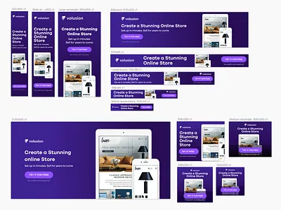 Ad Campaign for Volusion ad banner ad campaign ad designer advertising advertising campaign advertising design banner banner ad banner ads banner design facebook ads facebook banner freelance agency instagram post online store stunning banner web banner web banners website banner