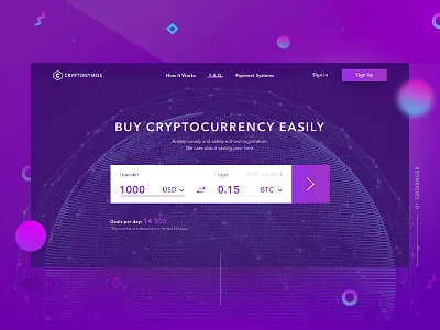 Cryptonymous crypto cryptocurrency design exchanger interface landing ux ui web