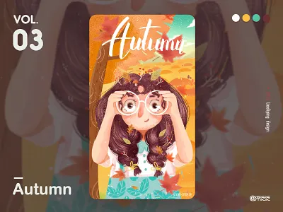 In the autumn cartoon character art design illustartion kid