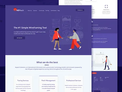 KeyTech Web page clean interface dummy illustartor invision studio location on boarding photoshop simple design sketch tech company ui ux design ux challenge webpage design
