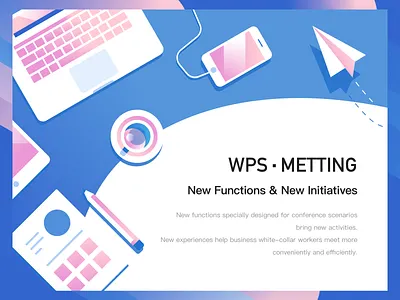 WPS Metting blue design graphic illustration office
