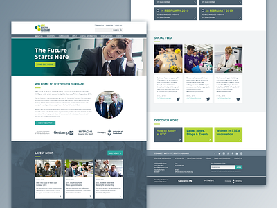 UTC South Durham education web ui design website