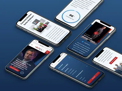 AALU Mobile Showcase advertising advocacy association blue desktop diversity event home page insurance politics responsive ui design web design