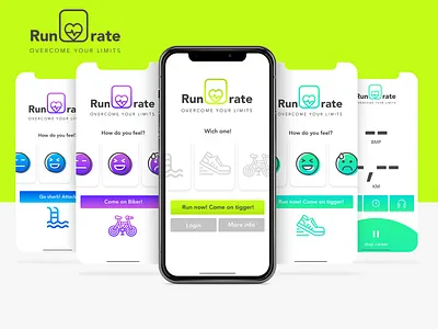 Run rate athelas cycle app design design app empty state feels ios ios x music run app run cycle sport app swim app ui ux design wireframes