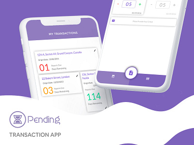 Pending Transaction App applicaiton application application design cards interface design ios iphone mockup pending purple real estate real estate app transaction transactional transactions ui uidesign ux uxdesign