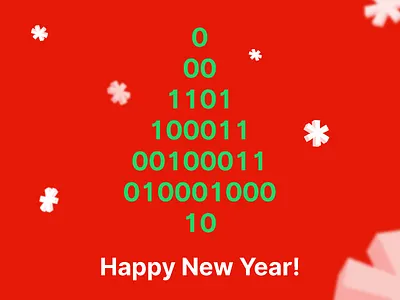 Happy New Year! card digits happy happy new year new snow flakes year