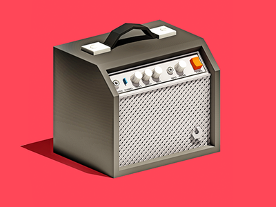 Sound Box of Distortion 3d amplifier audio design electronics guitar illustration low poly lowpoly music