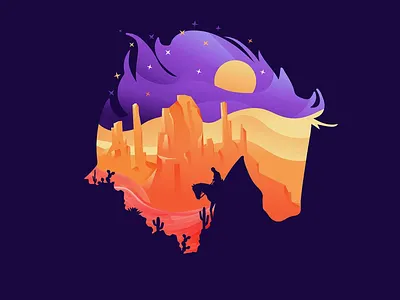 Colorful West abstract adobe illustrator adventure adventurer cactus colorful digital art digital painting horse illustration landscape mountain nature nature illustration sky travel west wildwest