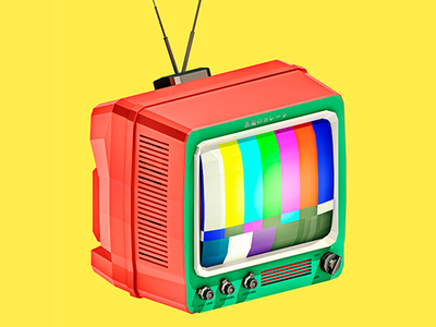 Retro Boobtube 3d antenna cinema 4d design electronics entertainment illustration low poly lowpoly retro television test signal tv
