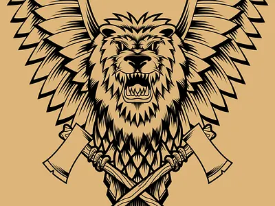 Pendulum Winged Lion brand identity branding design illustration illustrator lion lion head typography vector visual identity winged winged lion wings