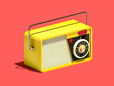 Vintage Radio Toy 3d audio design electronics illustration low poly lowpoly music radio toy vintage