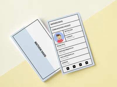 Bilingual business card bilingual business card design flat illustration minimal