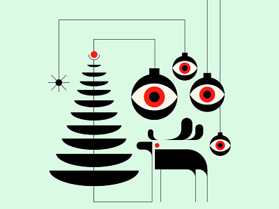 TRÜF Holidaze branding design geometric holiday card illustration logo mid century modernism vector