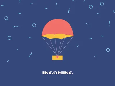 Package Delivery - Confetti confetti delivery gift incoming mail package package design packaging parachute