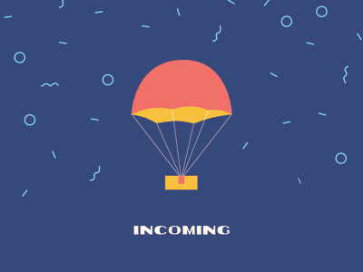 Package Delivery - Confetti confetti delivery gift incoming mail package package design packaging parachute