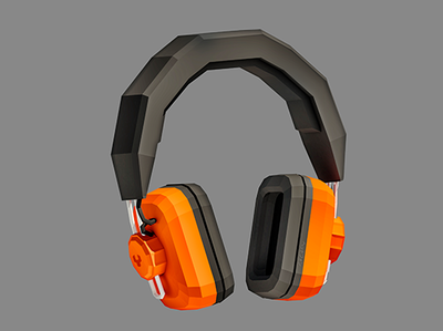Retro Headphones 3d audio design electronics headphones illustration low poly lowpoly music retro vintage