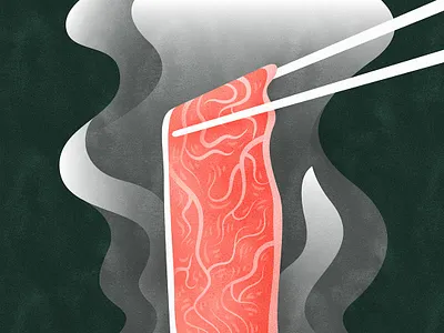 Kobe beef | 雪花肥牛 4chars beef chinese chineseidiom design flat food fourchars idiom illustration kobe shabu vector