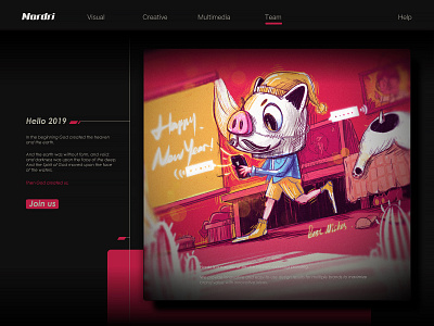 Hello 2019 dog festival illustration pig poster web