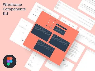 Wireframe Components Kit for Desktop figma grayscale low fidelity ui ux web wireframe