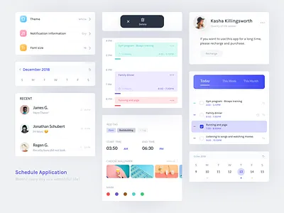 Schedule Application app card clean color date design iphonex project schedule ui ux