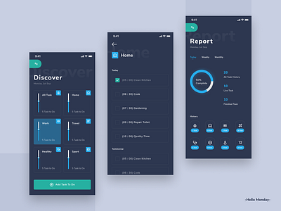 Exploration || Task App app app concept clean darkblue design app exploration figma ios task app ui ux design ux designer