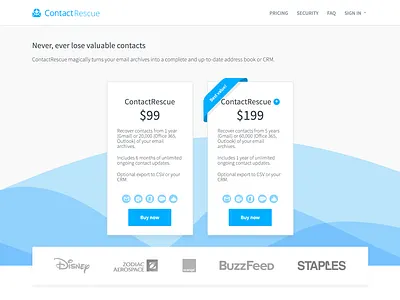 ContactRescue website cta design simple web design website