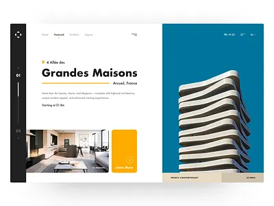 Architectural Firm apartments architechture buildings clean ui grid layout interior minimalist real estate typography ui design ux design web app