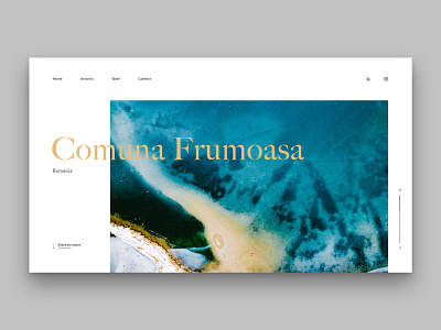 Layout 4.0 | Romania article beach blue design gold minimal photoshop romania travel ui unsplash ux website white space yellow
