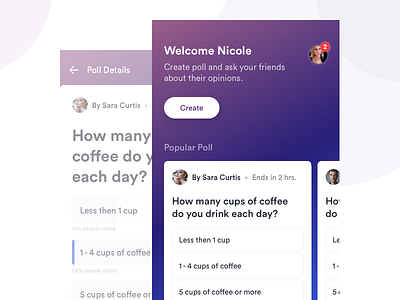 Poll app design app clean color design ios poll sketch app ui ux