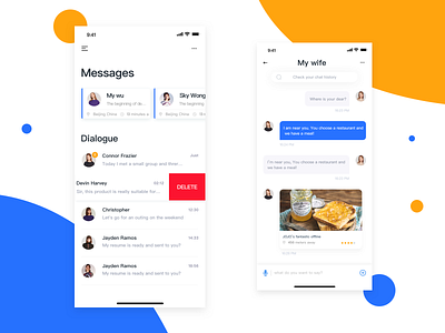 聊天界面 ui ux 应用 设计