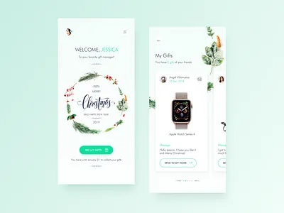 Gift Manager App app concept app design christmas home app inspiration interaction ios minimalist ui ui ux ui design ux