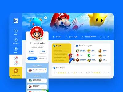 Linkedin - Super Mario Concept design designer dribbble ideas linkedin mario nintendo photoshop ui uidesign uidesigner userexperience userinterface ux uxdesign uxdesigner webdesign webdesigner websitedesign wireframe