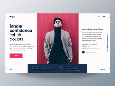 Voight. clean clean design color design experience front end homepage inspiration interaction interface minimal ui user ux visual web web design web page web page design website