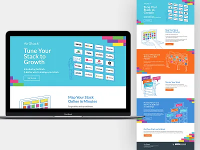 Lenovo AirStack Website air app art brick growth illustration laptop line stack website